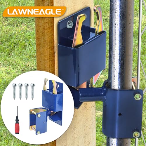 Two Way Gate Latch – Blue Heavy Duty Farm Gate Latch | Fits Round Tube Gates with 1-5/8" to 2" Tubes – 2-Way Latch with Screws & Phillips Screwdriver, Ideal for Farms & Pastures - color: 1 Pack Blue 2-Way Gate Latch