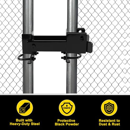 Chain Link Commercial Strong Arm Double Gate Latch 1-5/8" Thru 2" - color: Black