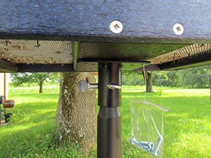 Squirrel Stopper Metal Mounting Flange Bird Feeder Poles, Birdhouse Pole Mount Bracket with Screws, Heavy Duty Metal, Fits 1 inch Outside Diameter Poles, 1 Pack