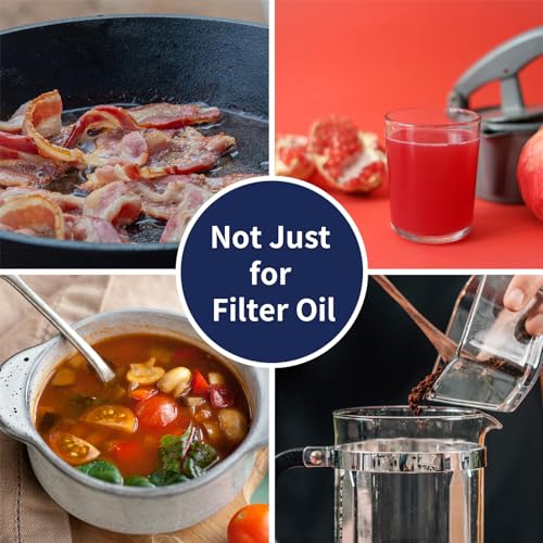 Ohtomber 1.2L Bacon Grease Container with Fine Mesh Strainer