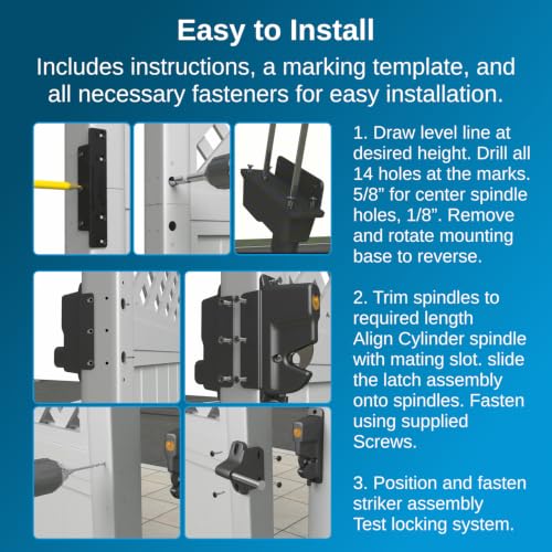 Weatherables Keystone 2-Sided Key-Lockable Gate Latch – Nylon Polymer Heavy Duty Gate Latch with Self-Latching Gate Lock – Made for Easy Installation on Metal, Wood & Vinyl Fences, Keyed Alike - style: 2-Sided Polymer