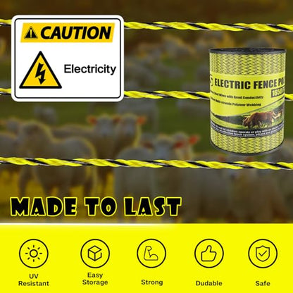 BESTEEL Electric Fence Poly Wire Electric Fencing Polywires 1650 Feet 500M - size: 1650 Feet