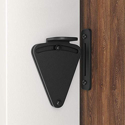 WINSOON Barn Door Lock Hardware Black Steel - color: Black