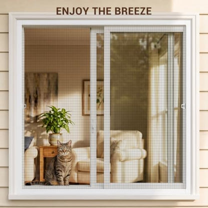 Window Screen Frame Kit, Makes 2 Screens, Up to 46 x 46 in - color: White-Polyester, size: 46" W X 46" H (2 Pack)