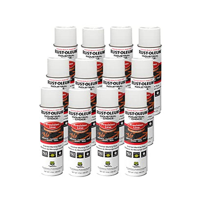 Rust-Oleum 203030-12PK Industrial Choice Inverted Solvent-Based Marking Spray Paint, 17 Oz, White, 12 Pack - color: White, size: 17 Ounce (Pack of 12)
