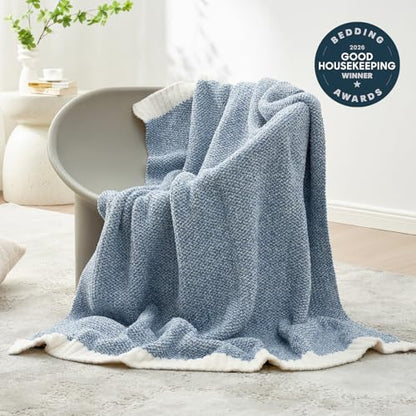 Snuggle Sac Heather Blue Bed Blanket Oversized Twin XL 66x90, Super Soft Warm Blankets for Bed, Living Room, Luxurious Microfiber Blanket Dupes, Heather Blue, 66x90 - color: Heather Blue, size: Twin-XL (66"x90")
