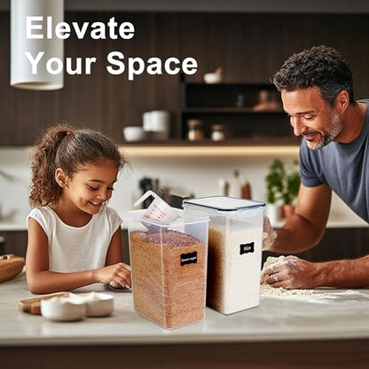 FOOYOO 2 PC Flour Sugar Storage Containers (8.5L | 287 Oz) Extra Large Food Storage Containers with Lids - Airtight Leakproof BPA FREE Flour Container for Rice, Cereal, Sugar - color: 8.5 L - 2 Pack
