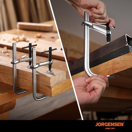 Jorgensen Bar Clamps, 6-Inch Light-duty Drop Forged Steel Bar Clamps for Woodworking and Welding, 2 Pack - size: 6 Inch
