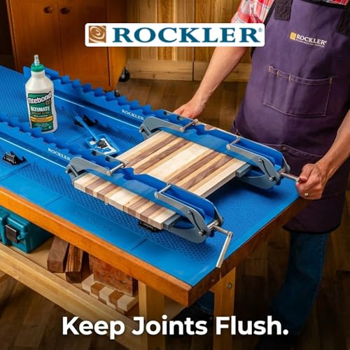 Rockler Deluxe Parallel Panel Clamps with Scissor Couplers for Panels | Panel Clamps – Flat Panel Assembly – Parallel Clamps – Scissor Couplers – Four-Way Pressure