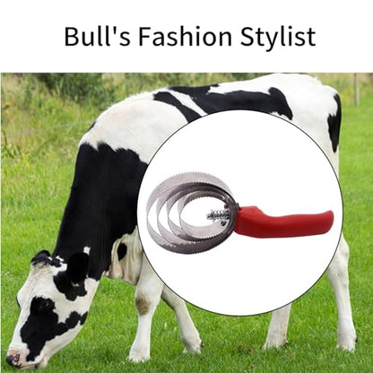 RUIAN Reversible Stainless Steel Curry Comb Soft Touch Grip Horse Comb, Red