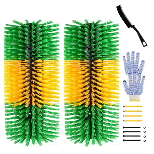 2 Pack Horse Brush Goat Scratching Post, Livestock Scratching Brush - color: Green