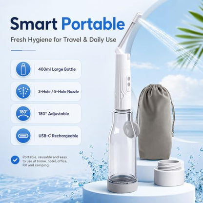 Portable Bidet for Travel, 400ml Rechargeable Electric Bidet Sprayer