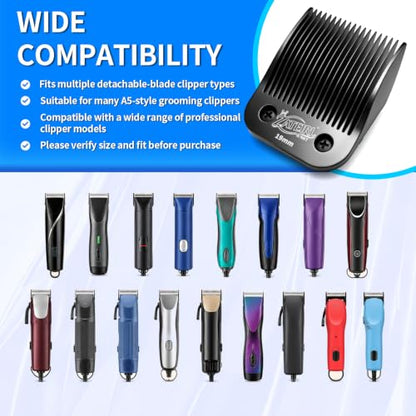 Size 3/4HT Detachable Pet Grooming Clipper Blade with Steel Cutter, 3/4 Inch (19 mm) Cut Length, Black, Compatible with Andis, Oster A5, Wahl KM10, 1 Pack - color: Black, size: 3/4HT 19mm