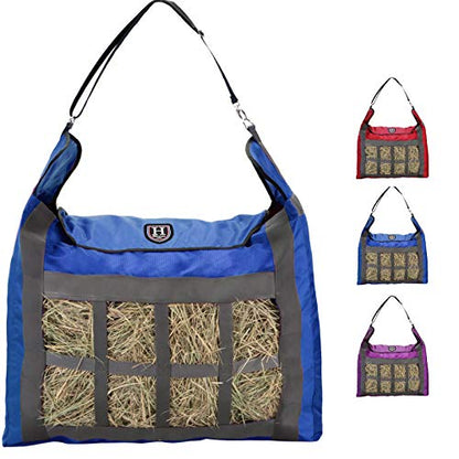 Harrison Howard Premium Durable Slow Feed Horse Hay Bags Oxford Cloth Heavy Duty Large Capacity Horse Feeding Bag-Champion Blue - color: Champion Blue