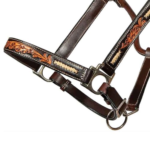 Professional's Choice Heritage Rawhide Braid Halter | Stainless Steel Hardware, Throat Snap and Adjustable Chin