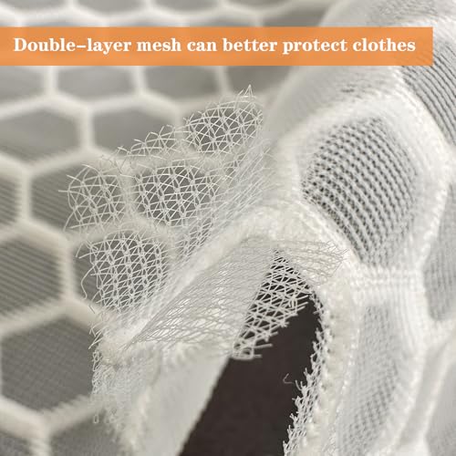 6Pcs Durable Honeycomb Mesh Laundry Bags for Delicates (3L 3M) White - color: White