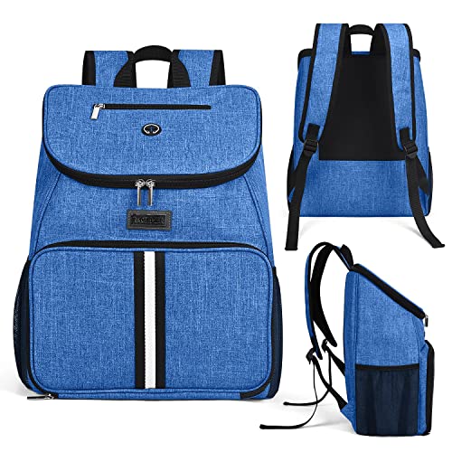 BAGLHER丨Dog Travel Bag, Airline Approved Pet Supplies Backpack, Dog Travel Backpack with 2 Silicone Collapsible Bowls and 2 Food Baskets - color: Blue-A