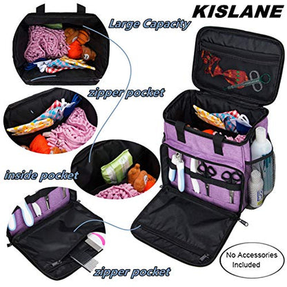 Pet Grooming Storage Bag, Organizer for Dog & Cat Supplies (Purple) - color: Purple