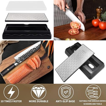 Double-Sided Diamond Sharpening Stone for Scissors Knives Outdoor Kitchen Sharpening Tools Coarse 400#/Extra Fine 1000#