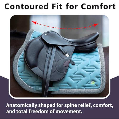 EQUINEWAVE Jump Saddle Pad with Teddy Fleece Trim (Citadel Blue)