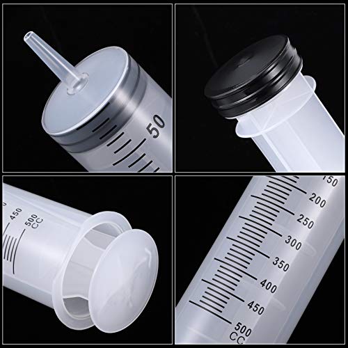 BBTO 2 Pieces 500 ml Large Plastic Syringes with 40'' Tube and Connections - size: 500 ML