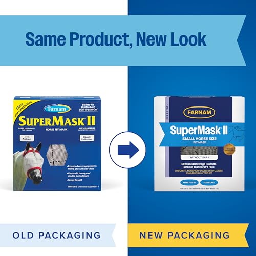Farnam SuperMask II Horse Fly Mask Without Ears, Small Horse/Arabian Size - size: Small Horse/Arabian