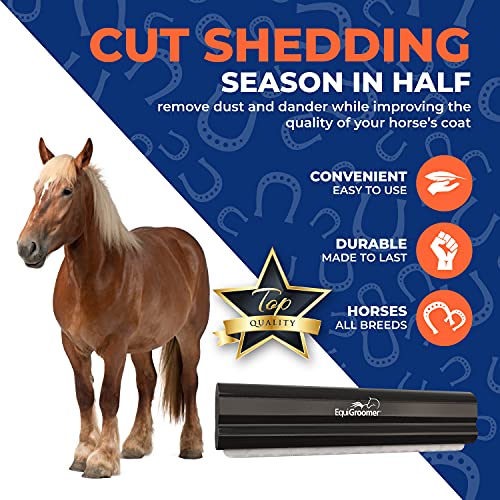 EquiGroomer 8-Inch Deshedding Brush for Dogs & Horses, Black - color: Black