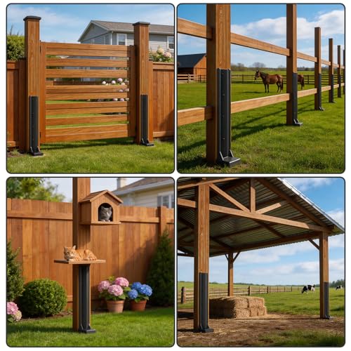 2 Pcs 30" Fence Post Repair Kit for Fix 4x4|6x6 Fence Post - size: 2 Pcs