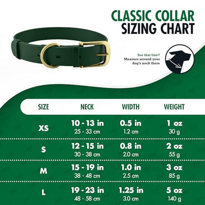 Tuff Pupper Heavy Duty Waterproof Dog Collar for Small, Medium & Large Dogs - color: Forest Green