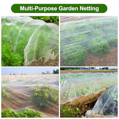 Jevrench 4 x 50 ft Garden Netting Row Cover, Ultra Fine Mesh for Plants | Protective Plant Netting for Gardens, Raised Beds and Greenhouses, Mesh Cover for Vegetables, Fruit Trees and Flowers - size: 4ft x 50ft