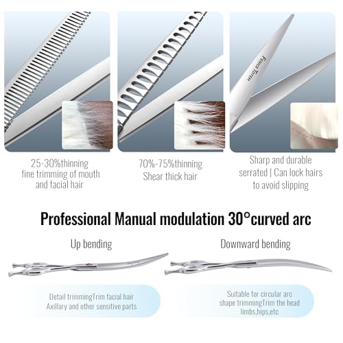 Dog Grooming Scissors: 5 in 1 Pet Shears Set Made Of Japanese 440c Advanced Stainless Steel Professional Grooming Scissors for Dogs Cats and Other Pets