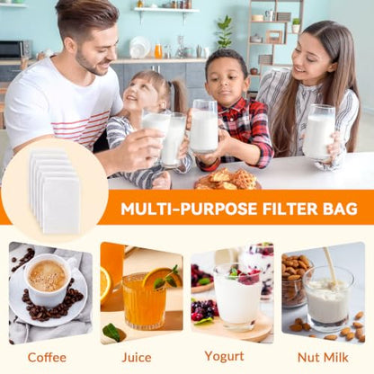 6 Pack Nut Bag Strainer 12 x 8 Inch Fine Mesh Cheese Cloth