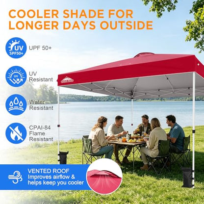 EAGLE PEAK 12x12 Pop Up Canopy Tent Easy Up Canopy Outdoor, Red - color: Red, size: 12x12