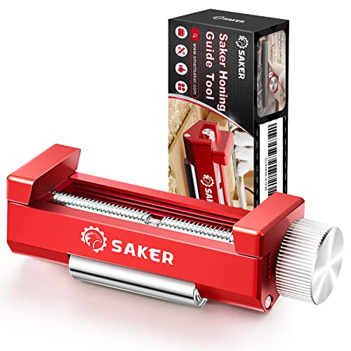Saker Honing Guide Tool Upgraded - Off-Center Sharpening Holder for Short Woodworking-Chisels and Planes width 0.2-2.55 inches,RED… - style: Red Honing Guide