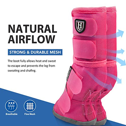 Harrison Howard Horse Leg Guard Stomp Reduction Hook and Loop Closures Rubbing Prevention - color: Magenta, size: Arab Medium (Pack of 4)