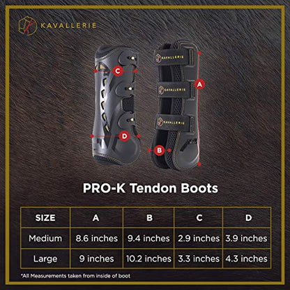 Kavallerie Classic Tendon Boots, Impact-Absorbing Material, Breathable & Evenly Distribute Pressure, Protect Tendon and Ligaments, Anti-Slip, Anti- Sore and Moisture Repellant Show Jumping Boots - color: Tendon Boots(Pro-K), White