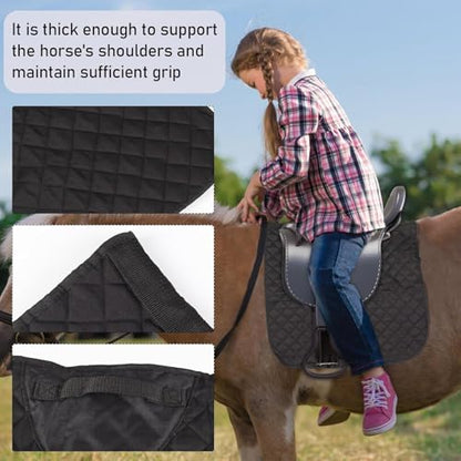 Basic Breathable Horses Saddle Pad, Breathable Schooling Pad, Black
