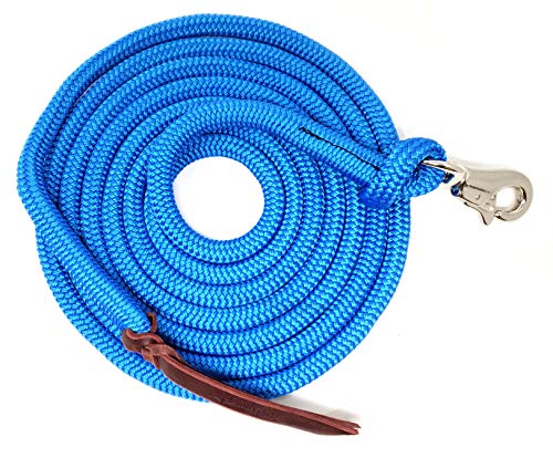 Double Braid Lead Rope with Eye Splice Loop, 12-14FT Lengths (Blue, 14 ft.) - color: Blue, size: 14 ft.