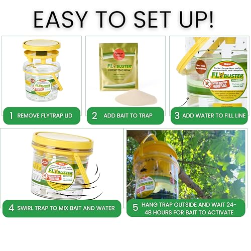 Fly Bait Refill Packs | Flybuster Compact | Non-Toxic | Bait Powder for All Flytraps | 4-Pack - size: Compact (4-Pack)