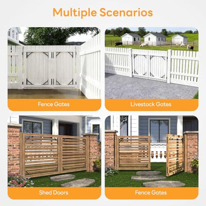 DIYHD 2 Pack Heavy Duty Anti-Sag Gate Kit for 2x4 Lumber, Fits 24"-60" Wide - size: Kit - 2 Packs (No Latch)
