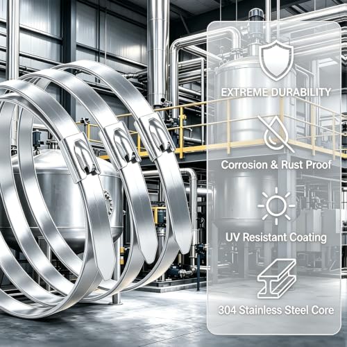 300PCS Cable Ties Kit, 11.8 Inch Heavy Duty Silver Metal Zip Ties - color: Silver, size: 300PCS 1.81x11.8 Inch