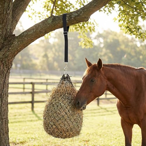 4Pcs Horse Bucket Strap Hangers Nylon Straps Hanging Feed Tack - color: Black