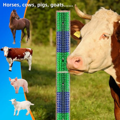 Livestock Scratch Brush for Cattle, Horses, Goats, Cow, Durable Scratching Brush, Massage Grooming Tool Kit