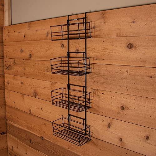 EASY-UP Mini Basket Groom Room Rack | Space-Saving Design | Portable | Includes 4 Baskets | Fits Standard 2" Stall Board | 5 Year Warranty