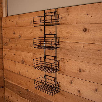 EASY-UP Mini Basket Groom Room Rack | Space-Saving Design | Portable | Includes 4 Baskets | Fits Standard 2" Stall Board | 5 Year Warranty