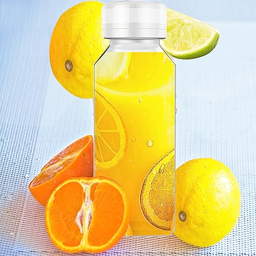 XYSMZM 8 Pcs 4 Oz Juice Bottles Plastic Ginger Shot Bottles with White Lid - size: 4 Ounce