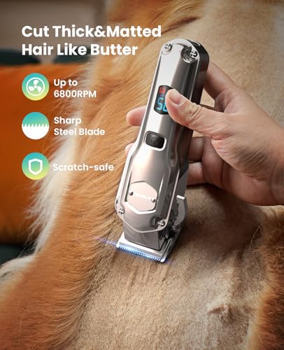 oneisall Dog Clippers for Grooming Thick/Matted Hair, 4-in-1 Grooming Kit
