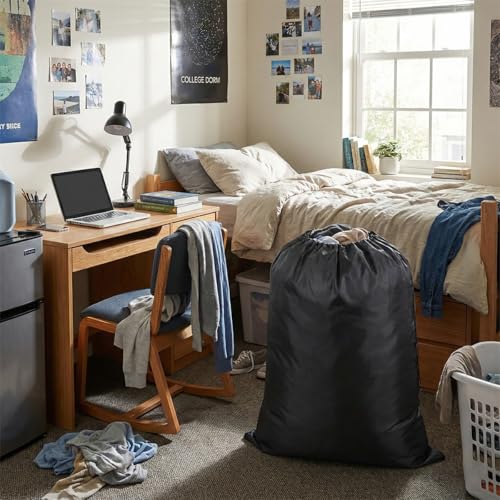 Extra Large Laundry & Storage Bag (43"x55", Black) | Lightweight, Dust & Moisture. Ideal for Blankets, Clothes, Pillows & Cushions for Moving, Dorms, Travel & Camping - size: 43"x55"