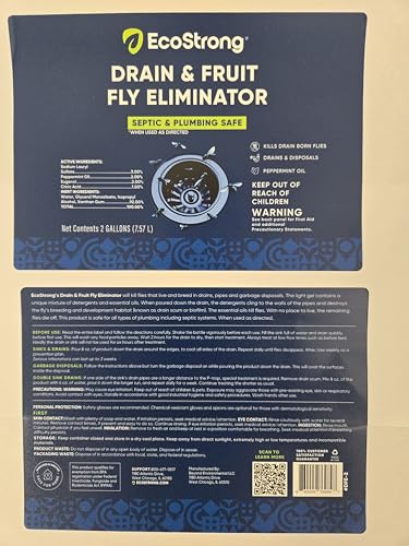 Fruit Fly Drain Treatment | Drain Fly Eliminator | Eliminates Gnats, Sewer Flies and More - Works in All Drains - 256 Fl Oz - size: 256