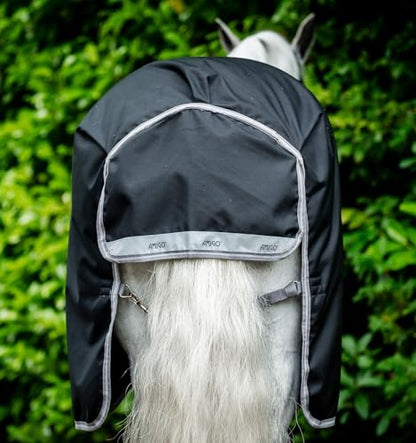 Horseware® Amigo® Bravo 12 Plus Turnout 250g - Black/Titanium Grey & Silver, 69 inches - color: Black/Titanium Grey & Silver, size: 69 inches